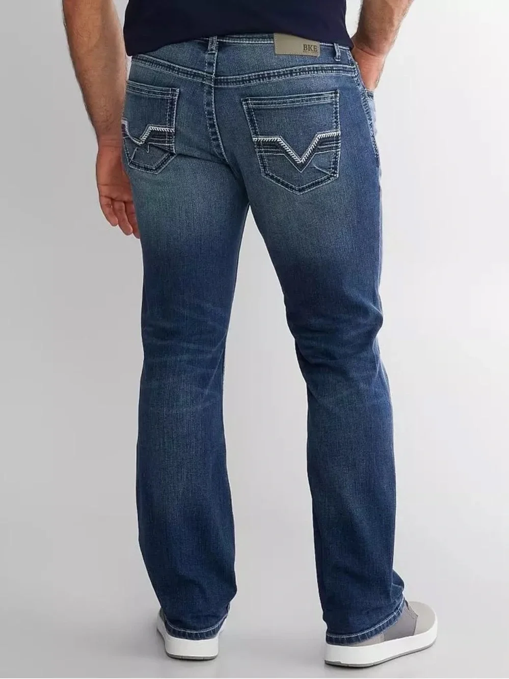 BKE Derek Stretch Relaxed Fit Bootcut Denim Jeans-Barrette Wash-Men Size 34x34